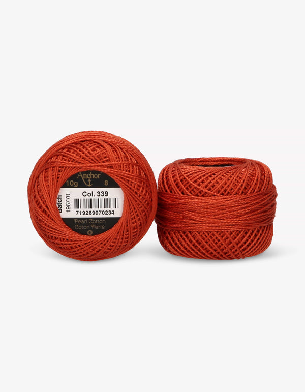 Anchor Pearl Cotton 8 Embroidery Thread 10g Ball - Red (0339)