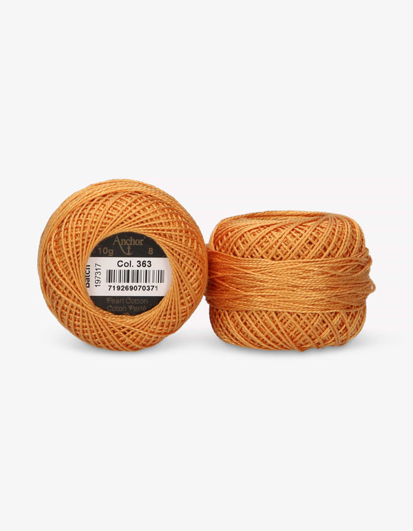 Anchor Pearl Cotton 8 Embroidery Thread 10g Ball - Orange (0363)