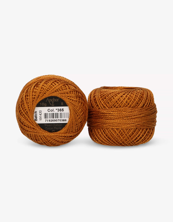 Anchor Pearl Cotton 8 Embroidery Thread 10g Ball - Orange (0365)