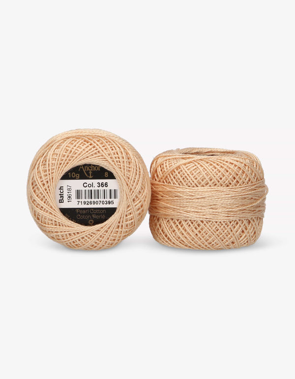 Anchor Pearl Cotton 8 Embroidery Thread 10g Ball - Cream (0366)