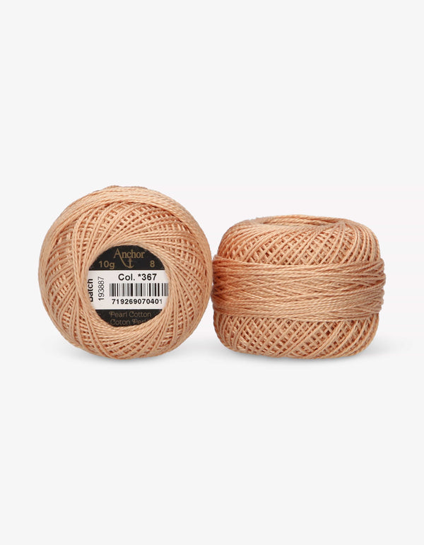 Anchor Pearl Cotton 8 Embroidery Thread 10g Ball - Cream (0367)