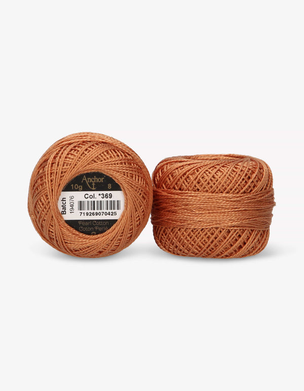 Anchor Pearl Cotton 8 Embroidery Thread 10g Ball - Orange (0369)