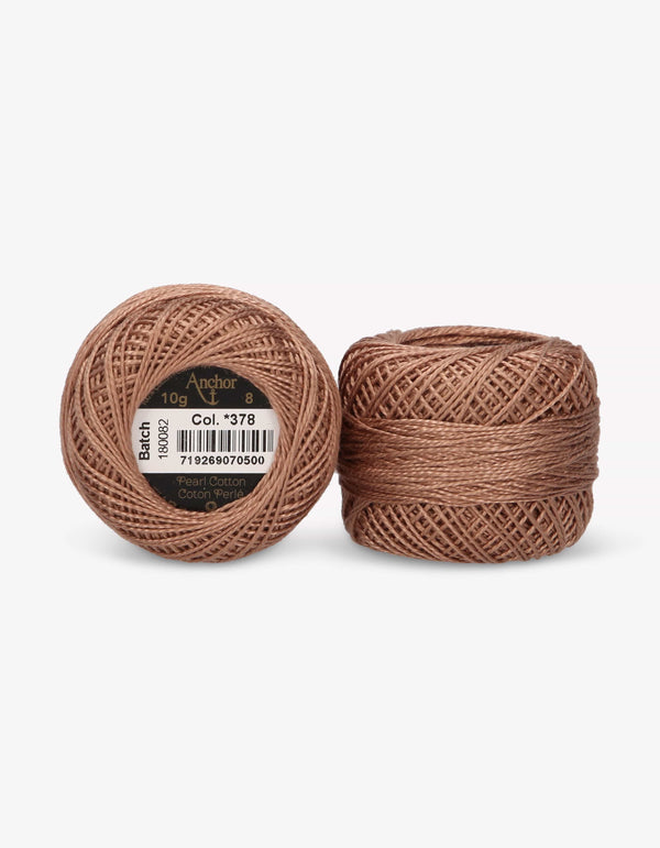 Anchor Pearl Cotton 8 Embroidery Thread 10g Ball - Brown (0381)