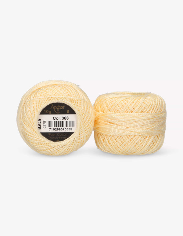 Anchor Pearl Cotton 8 Embroidery Thread 10g Ball - Cream (0386)