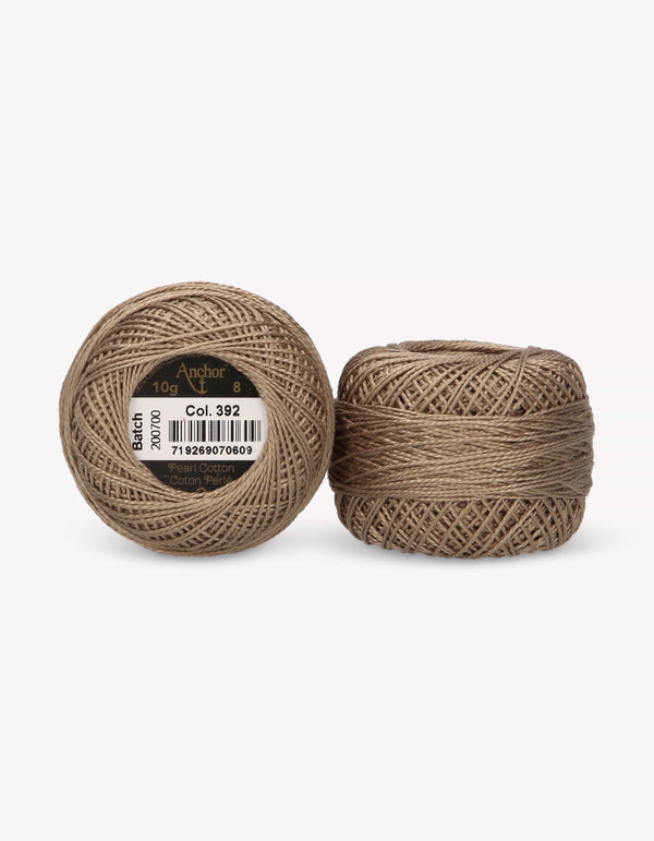 Anchor Pearl Cotton 8 Embroidery Thread 10g Ball - Brown (0392)