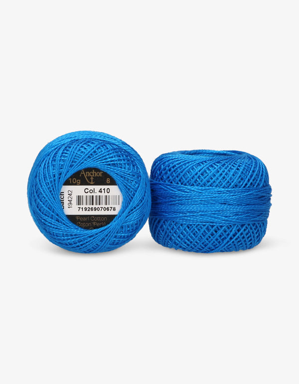Anchor Pearl Cotton 8 Embroidery Thread 10g Ball - Blue (0410)