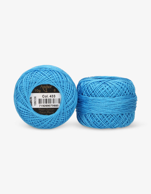 Anchor Pearl Cotton 8 Embroidery Thread 10g Ball - Blue (0433)
