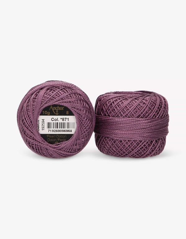 Anchor Pearl Cotton 8 Embroidery Thread 10g Ball - Purple (0871)