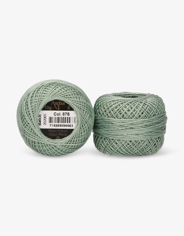 Anchor Pearl Cotton 8 Embroidery Thread 10g Ball - Green (0875)