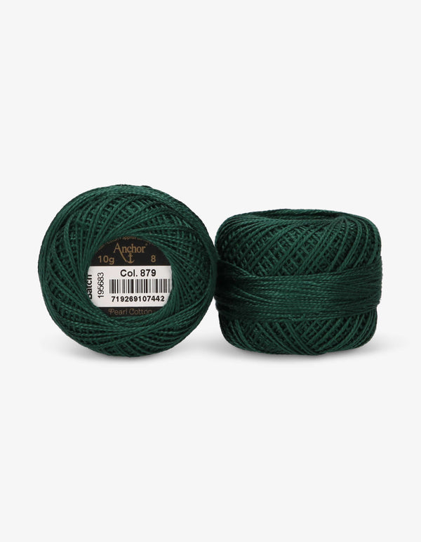 Anchor Pearl Cotton 8 Embroidery Thread 10g Ball - Green (0879)