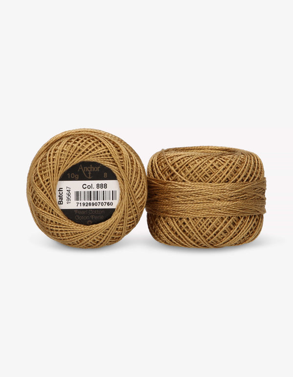 Anchor Pearl Cotton 8 Embroidery Thread 10g Ball - Gold (0888)