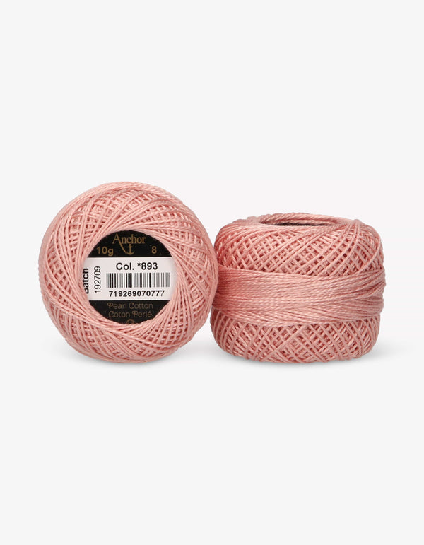 Anchor Pearl Cotton 8 Embroidery Thread 10g Ball - Pink (0893)