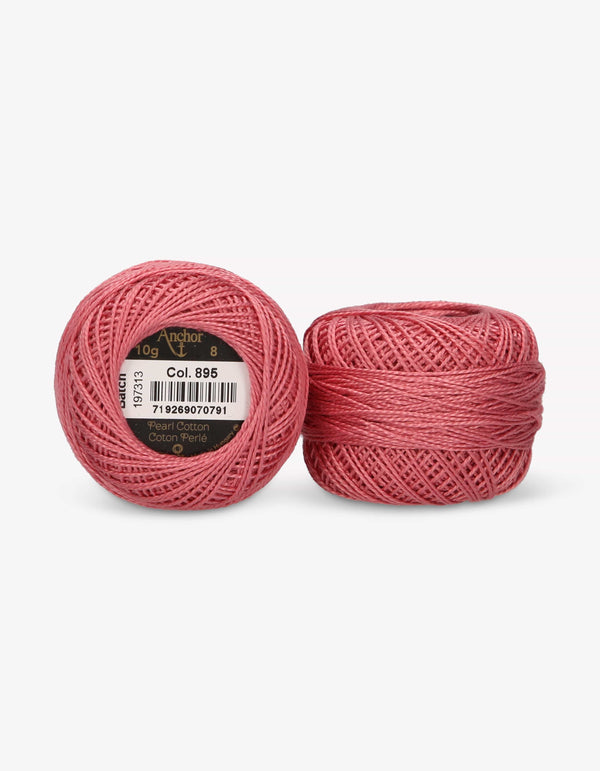 Anchor Pearl Cotton 8 Embroidery Thread 10g Ball - Pink (0895)