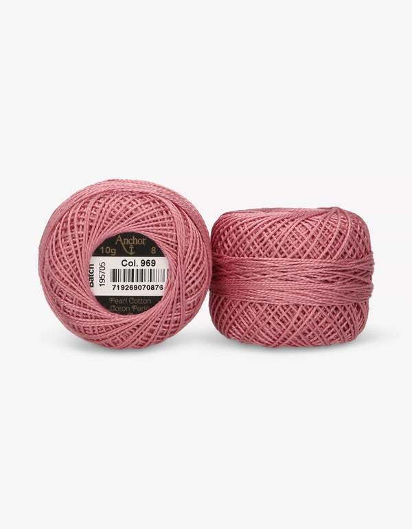 Anchor Pearl Cotton 8 Embroidery Thread 10g Ball - Pink (0969)