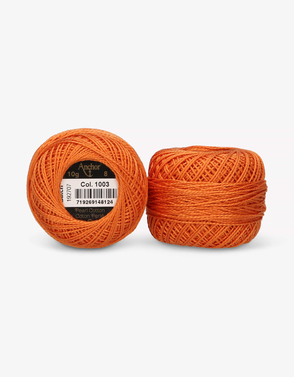 Anchor Pearl Cotton 8 Embroidery Thread 10g Ball - Orange (1003)