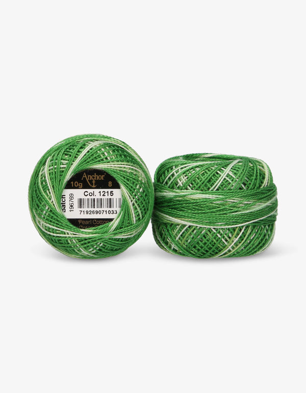 Anchor Pearl Cotton 8 Embroidery Thread 10g Ball - Green (1215)