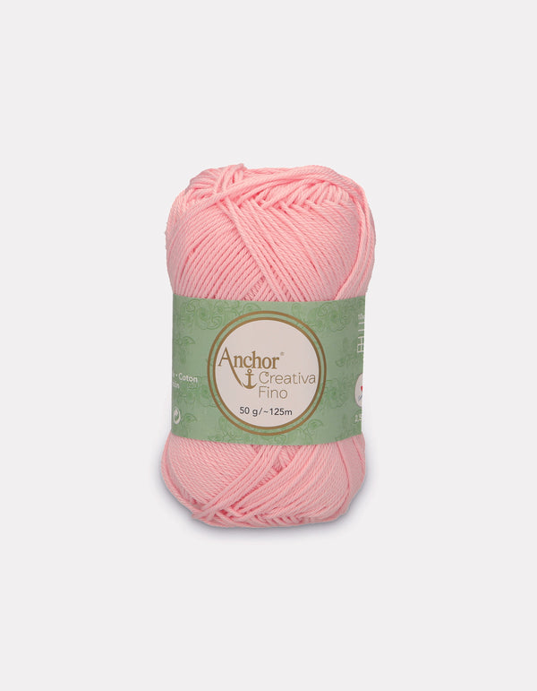 Anchor Creativa Fino Cotton Crochet/Knitting Yarn 4ply 50g Ball - Pink (0048)