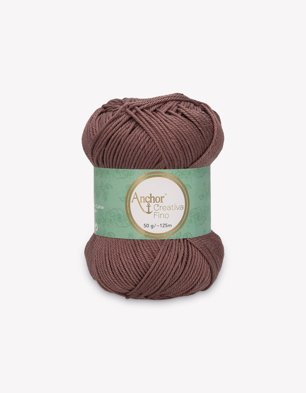 Anchor Creativa Fino Cotton Crochet/Knitting Yarn 4ply 50g Ball - Chocolate Brown (0161)