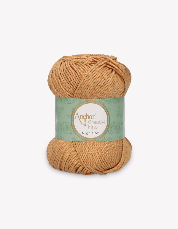 Anchor Creativa Fino Cotton Crochet/Knitting Yarn 4ply 50g Ball - Ginger (0179)