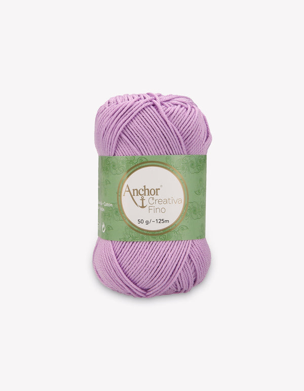 Anchor Creativa Fino Cotton Crochet/Knitting Yarn 4ply 50g Ball - Pale Violet (0226)