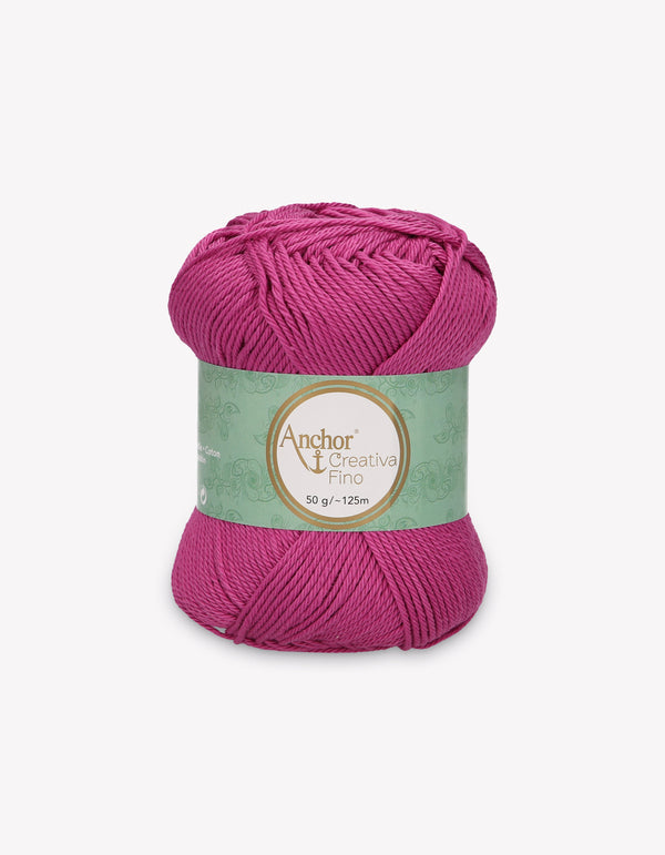 Anchor Creativa Fino Cotton Crochet/Knitting Yarn 4ply 50g Ball - Crimson (0251)