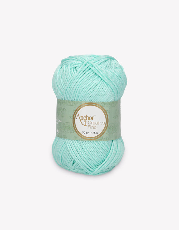 Anchor Creativa Fino Cotton Crochet/Knitting Yarn 4ply 50g Ball - Aquamarine (0385)