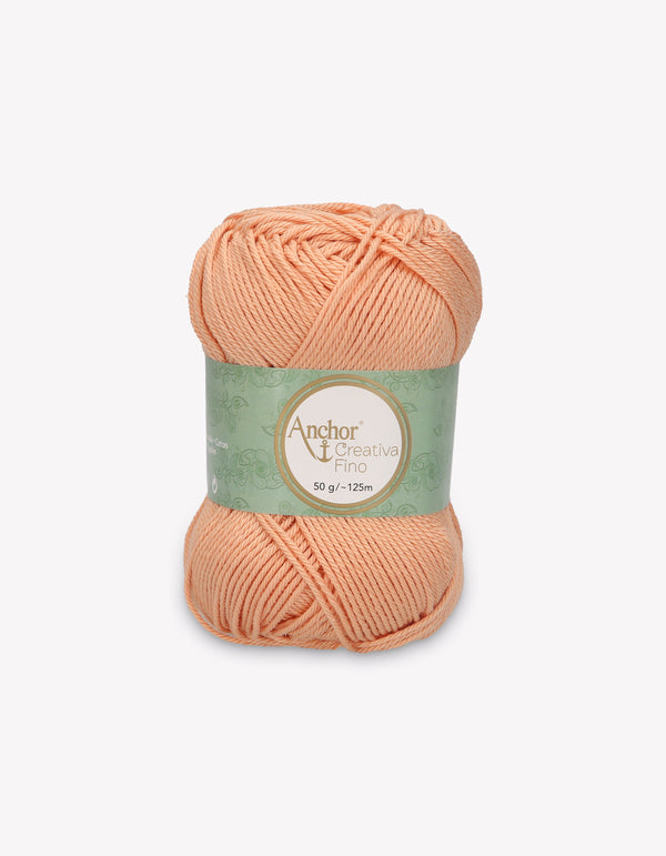 Anchor Creativa Fino Cotton Crochet/Knitting Yarn 4ply 50g Ball - Salmon Pink (0401)