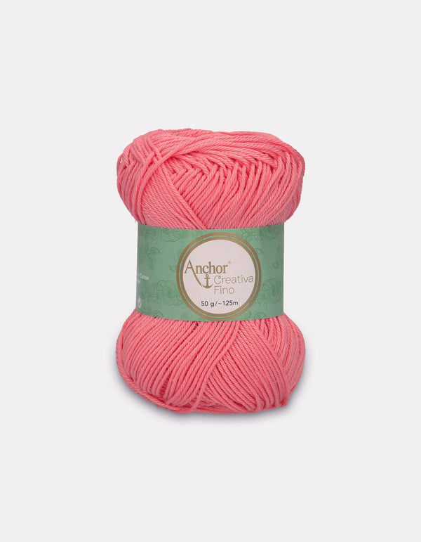 Anchor Creativa Fino Cotton Crochet/Knitting Yarn 4ply 50g Ball - Dark Pink (0409)