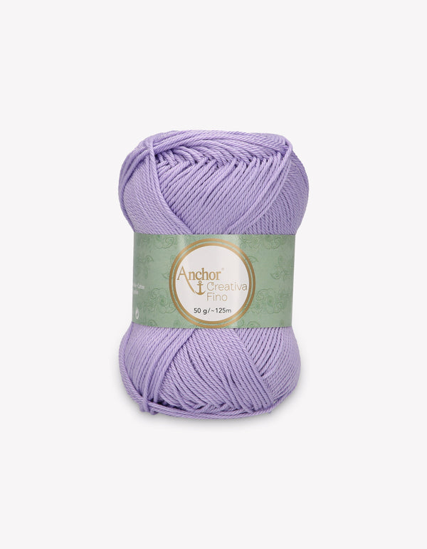 Anchor Creativa Fino Cotton Crochet/Knitting Yarn 4ply 50g Ball - Lilac Purple (0422)