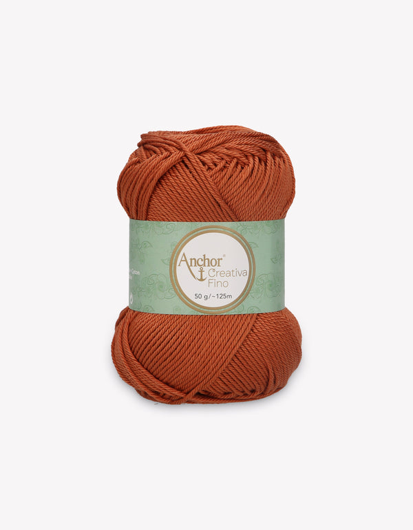 Anchor Creativa Fino Cotton Crochet/Knitting Yarn 4ply 50g Ball - Copper (0426)