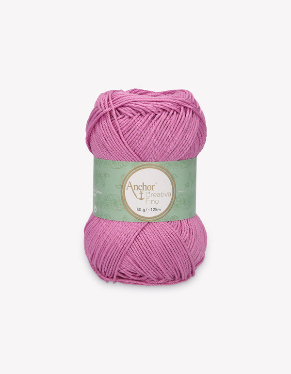 Anchor Creativa Fino Cotton Crochet/Knitting Yarn 4ply 50g Ball - Light Crimson (398P)