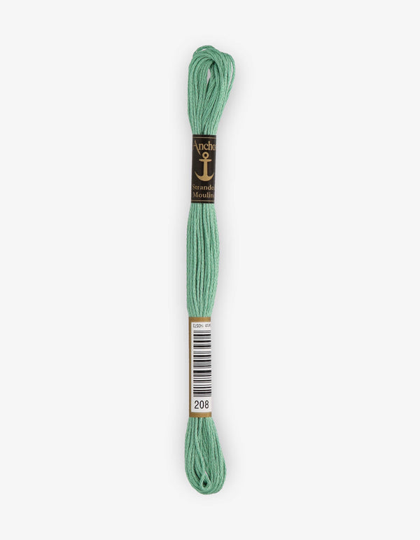 Anchor Mouline Stranded Cotton Embroidery Thread 8m - Green (0208)
