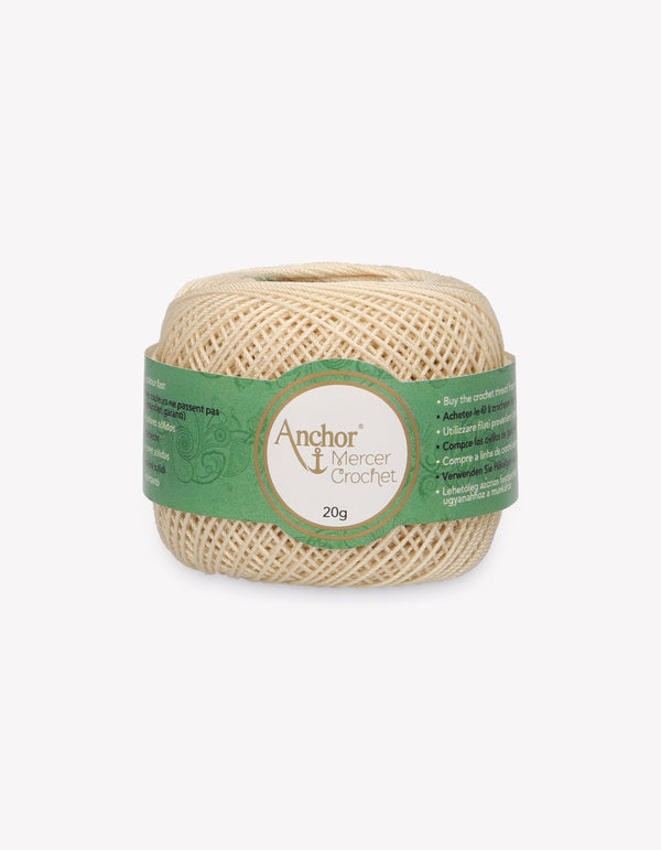 Anchor Mercer 20 Crochet Yarn 6ply 20g Ball - Beige (0387)