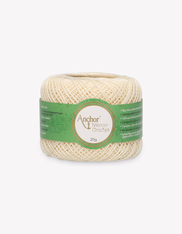Anchor Mercer 40 Crochet Yarn 6ply 20g Ball - Beige (0926)