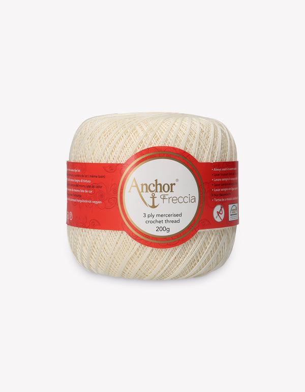 Anchor Freccia 16 Crochet Yarn 3ply 200g Ball - Cream (6650)
