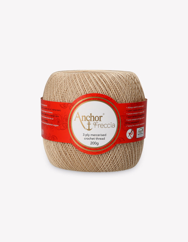 Anchor Freccia 20 Crochet Yarn 3ply 200g Ball - Beige Brown (0286)