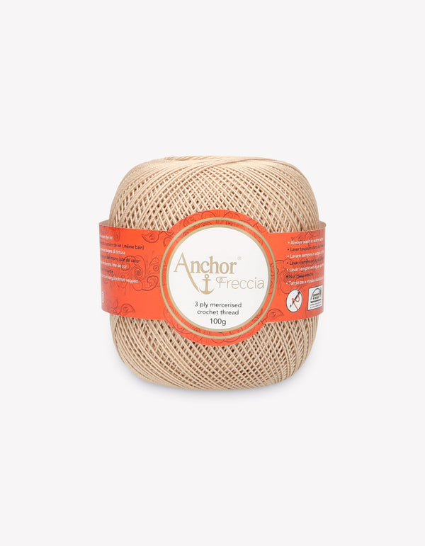 Anchor Freccia 8 Crochet Yarn 3ply 100g Ball - Beige Brown (0286)