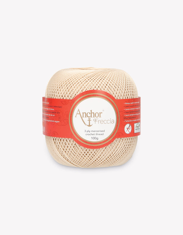Anchor Freccia 8 Crochet Yarn 3ply 100g Ball - Beige (0387)