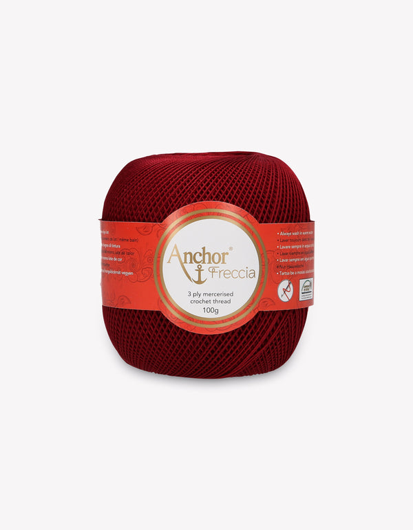 Anchor Freccia 12 Crochet Yarn 3ply 100g Ball - Wine Red (0044)