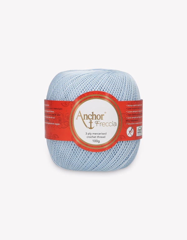 Anchor Freccia 12 Crochet Yarn 3ply 100g Ball - Pale Blue (0128)