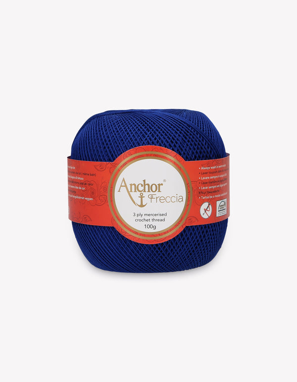 Anchor Freccia 12 Crochet Yarn 3ply 100g Ball - Navy Blue (0134)