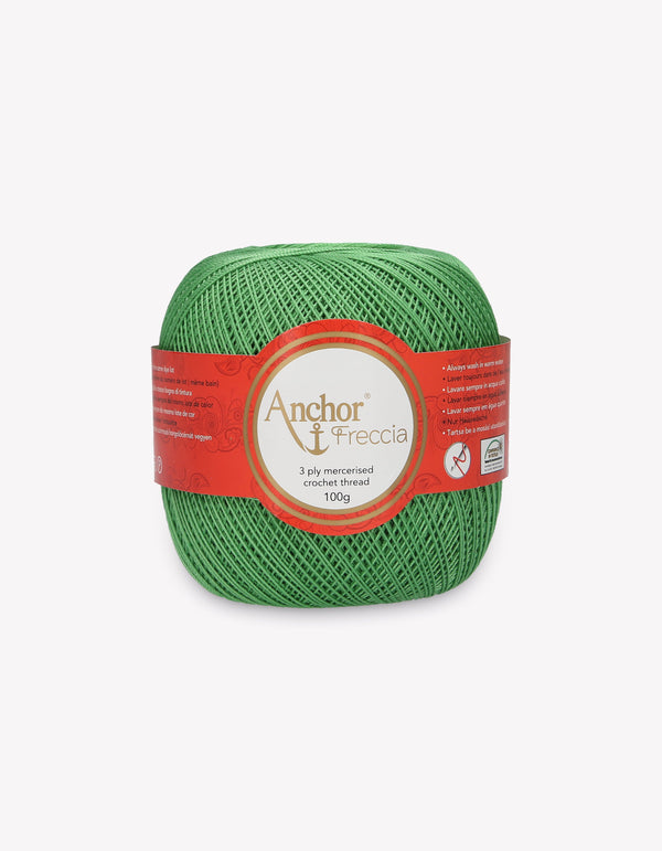 Anchor Freccia 12 Crochet Yarn 3ply 100g Ball - Leaf Green (0242)