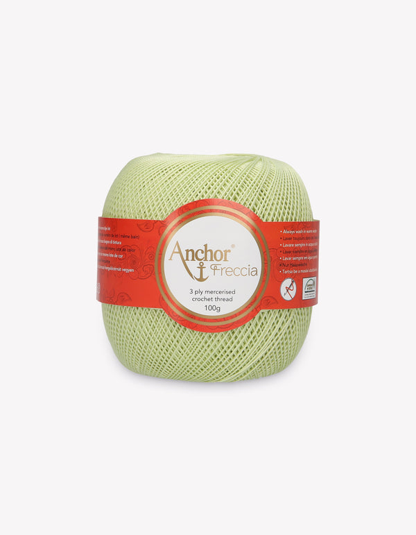 Anchor Freccia 12 Crochet Yarn 3ply 100g Ball - Pale Lime Green (0259)