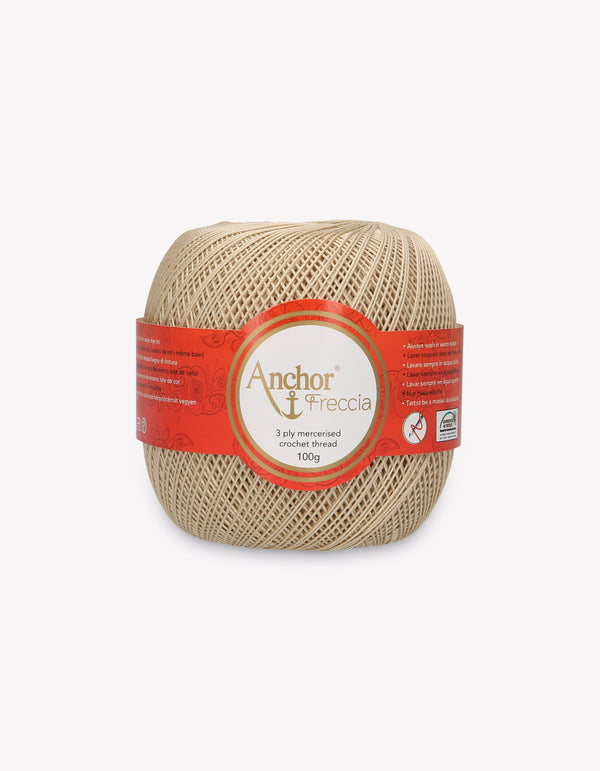 Anchor Freccia 12 Crochet Yarn 3ply 100g Ball - Beige Brown (0286)