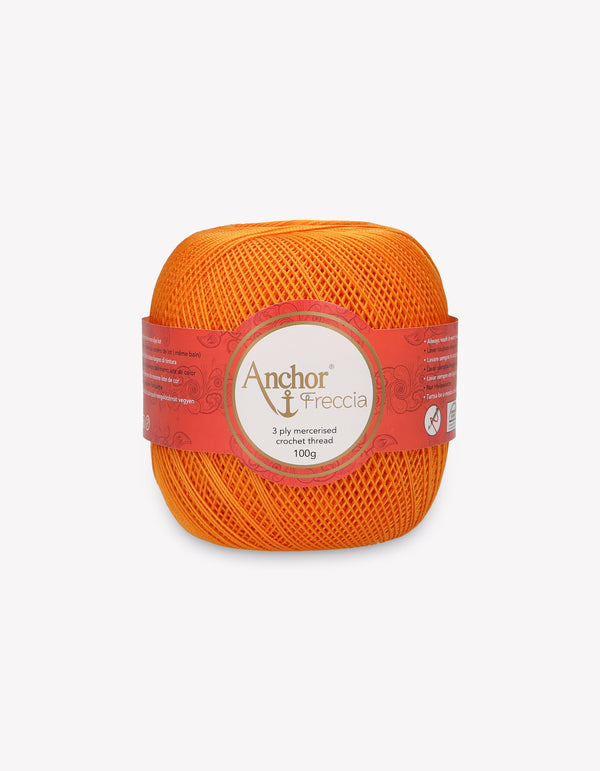 Anchor Freccia 12 Crochet Yarn 3ply 100g Ball - Orange (0314)