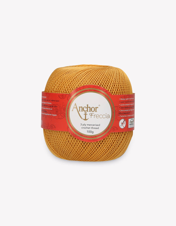 Anchor Freccia 12 Crochet Yarn 3ply 100g Ball - Golden Sun (0320)