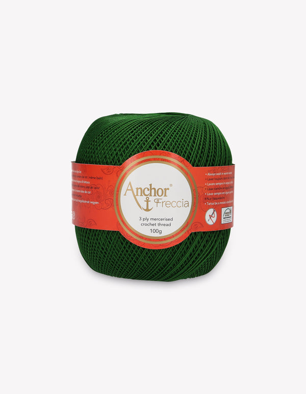 Anchor Freccia 12 Crochet Yarn 3ply 100g Ball - Dark Green (0322)