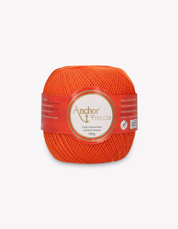 Anchor Freccia 12 Crochet Yarn 3ply 100g Ball - Dark Orange (0330)