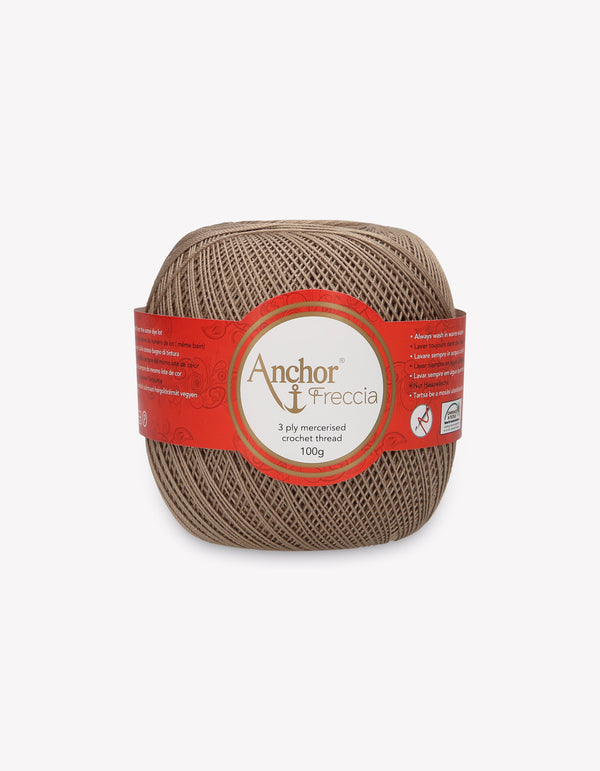 Anchor Freccia 12 Crochet Yarn 3ply 100g Ball - Light Brown (0392)