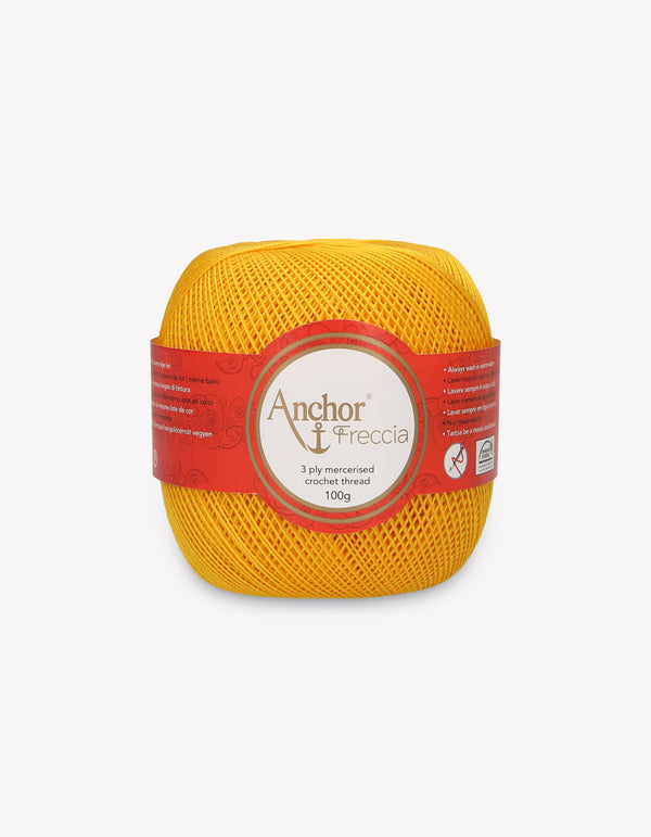 Anchor Freccia 12 Crochet Yarn 3ply 100g Ball - Dark Yellow (8298)